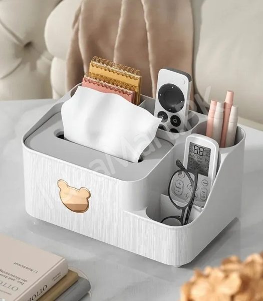 multifunctional-tissue-box-holder-and-desktop-organizer-with-5-storage-compartments-product-image