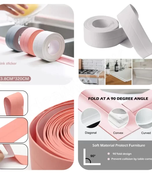 pvc-sealing-tape-bathroom-toilet-caulk-strip-self-adhesive-waterproof-mildew-proof-kitchen-sink-wall-corner-size-320cm-x-3-8cm-product-image