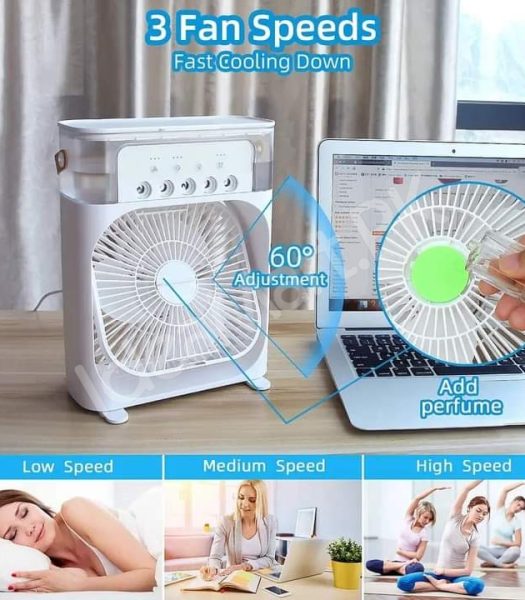 4-in-1-usb-air-cooler-fan-600ml-with-humidifier-night-light-5-mist-levels-product-image