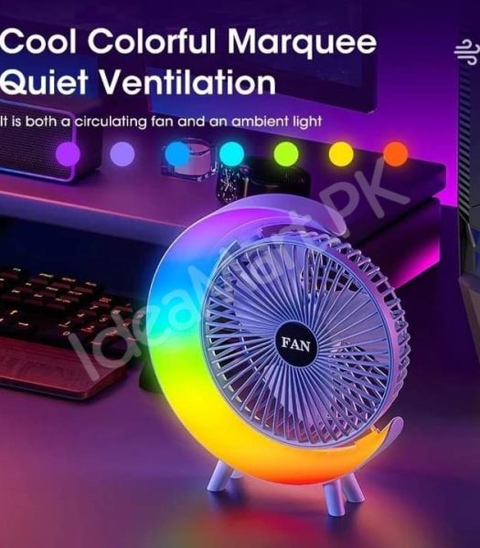 g-shaped-electric-desk-fan-with-7-color-led-light-180-rotation-usb-rechargeable-product-image