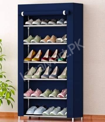 5-tier-portable-shoe-rack-organizer-with-roll-up-dustproof-fabric-cover-metal-frame-product-image