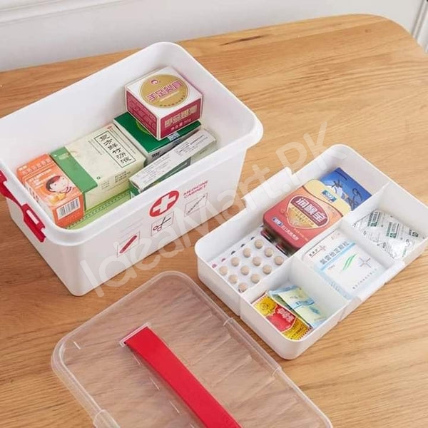 family-2-layer-medicine-storage-organizer-with-4-grid-top-tray-handle-product-image