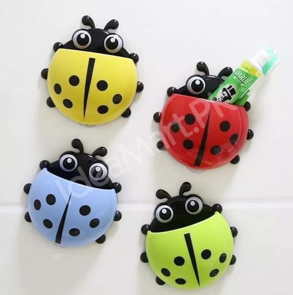 ladybug-wall-mounted-plastic-toothbrush-holder-with-suction-cups-product-image