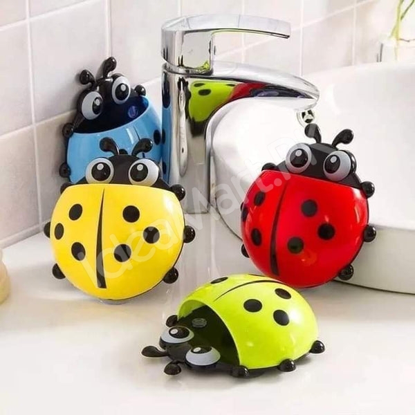 ladybug-wall-mounted-plastic-toothbrush-holder-with-suction-cups-product-image
