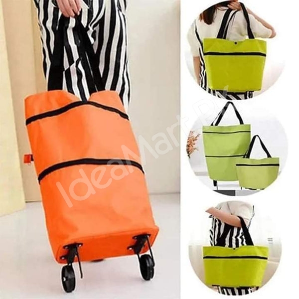 folding-2-in-1-wheeled-shopping-bag-convertible-utility-cart-with-dual-handles-product-image
