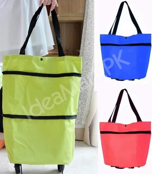 folding-2-in-1-wheeled-shopping-bag-convertible-utility-cart-with-dual-handles-product-image