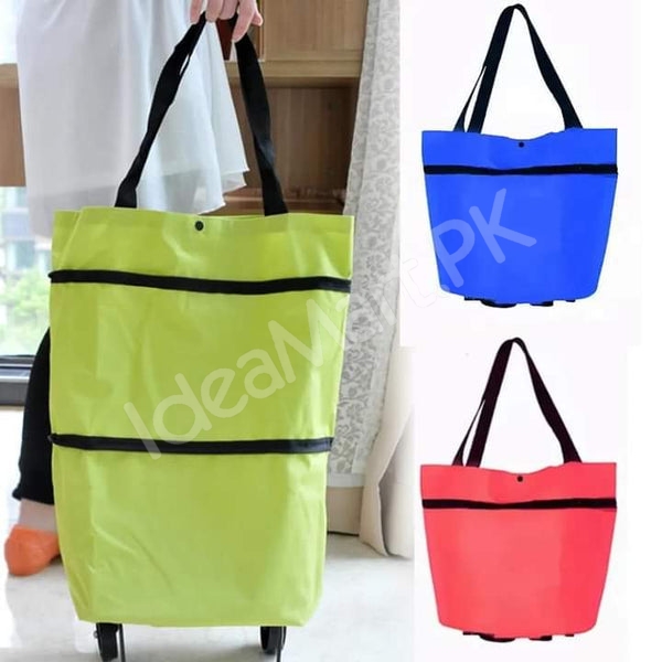 folding-2-in-1-wheeled-shopping-bag-convertible-utility-cart-with-dual-handles-product-image