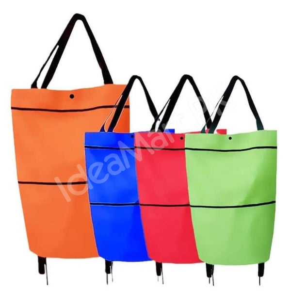 folding-2-in-1-wheeled-shopping-bag-convertible-utility-cart-with-dual-handles-product-image