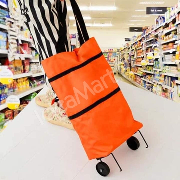 folding-2-in-1-wheeled-shopping-bag-convertible-utility-cart-with-dual-handles-product-image