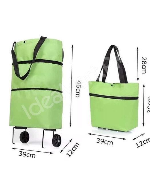 folding-2-in-1-wheeled-shopping-bag-convertible-utility-cart-with-dual-handles-product-image