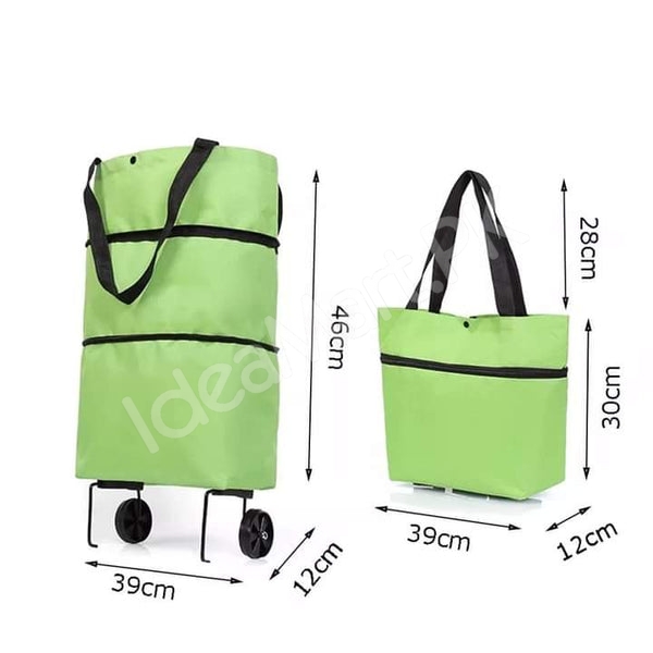 folding-2-in-1-wheeled-shopping-bag-convertible-utility-cart-with-dual-handles-product-image