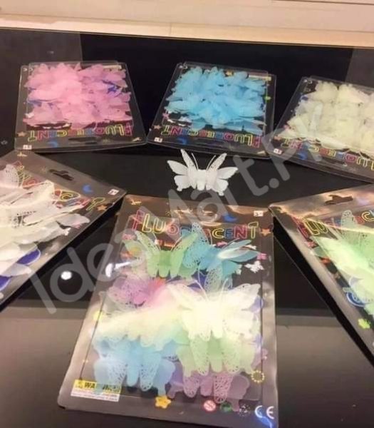 multi-color-6-pieces-3d-plastic-fluorescent-night-glow-butterfly-wall-stickers-product-image