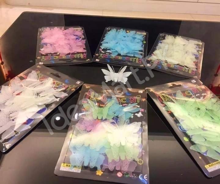 multi-color-6-pieces-3d-plastic-fluorescent-night-glow-butterfly-wall-stickers-product-image