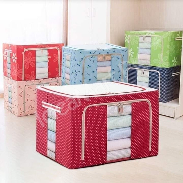 foldable-66-liter-clothes-and-blanket-storage-organizer-with-steel-frame-dual-zippers-product-image