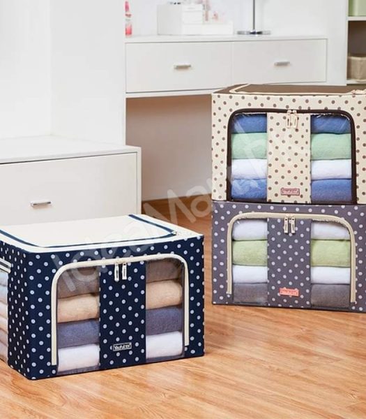 foldable-66-liter-clothes-and-blanket-storage-organizer-with-steel-frame-dual-zippers-product-image