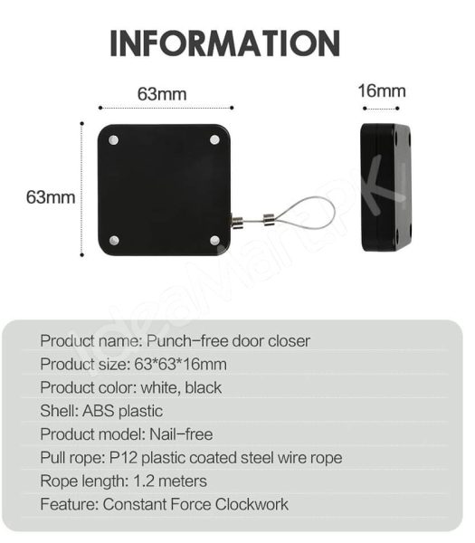 punch-free-automatic-door-closer-with-steel-wire-rope-for-home-office-doors-product-image