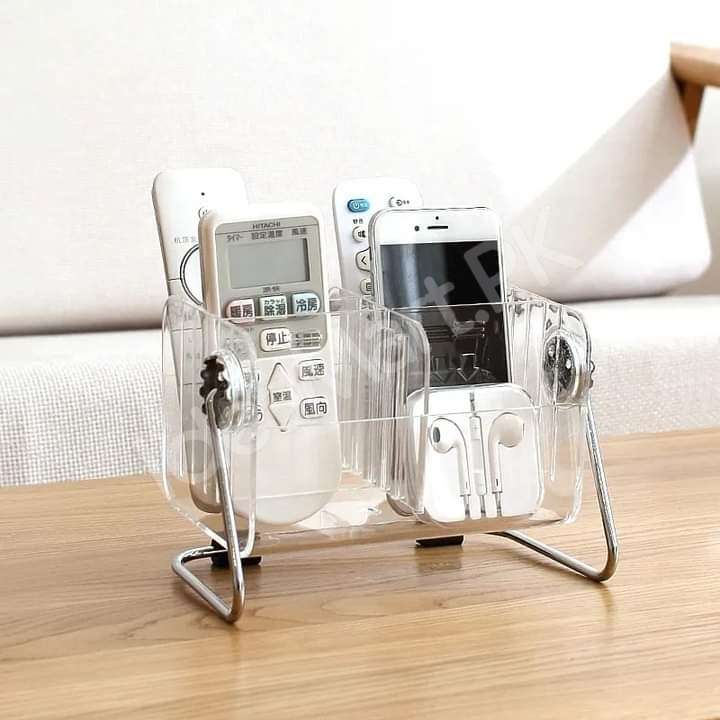 clear-acrylic-rotating-storage-organizer-with-metal-stand-for-remote-glasses-cosmetics-product-image
