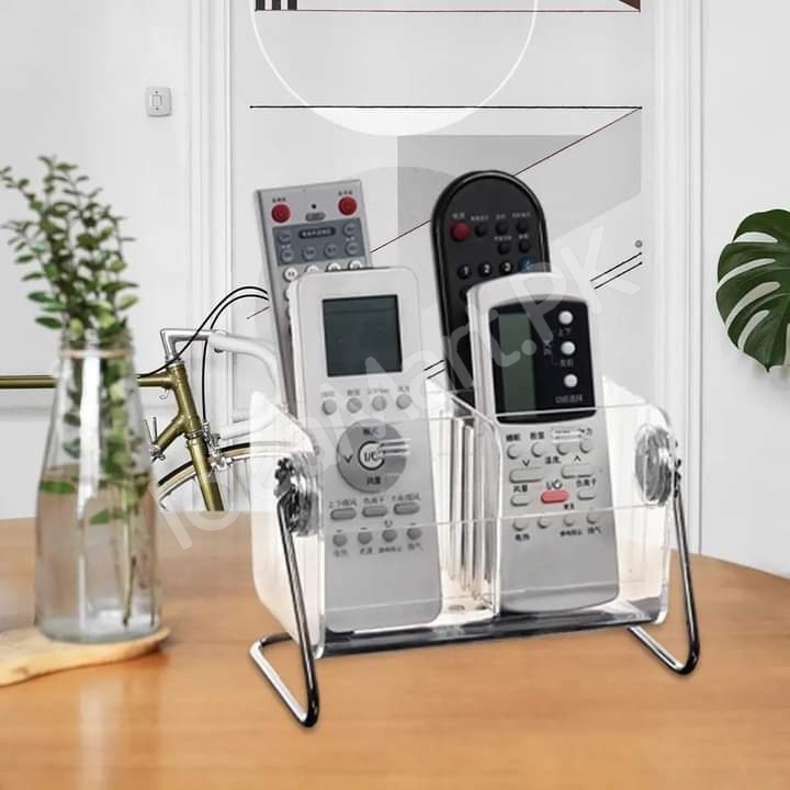 clear-acrylic-rotating-storage-organizer-with-metal-stand-for-remote-glasses-cosmetics-product-image