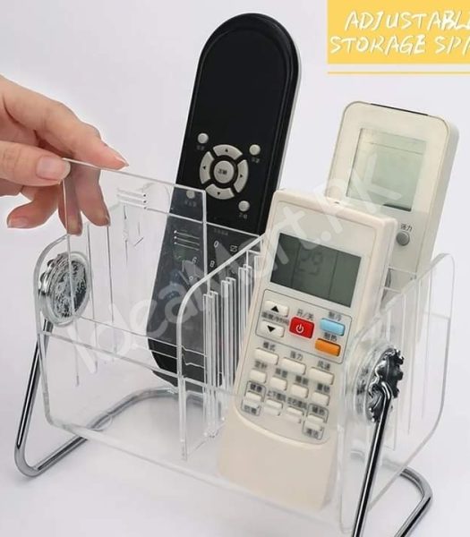 clear-acrylic-rotating-storage-organizer-with-metal-stand-for-remote-glasses-cosmetics-product-image