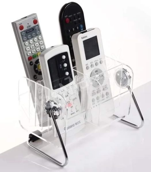 clear-acrylic-rotating-storage-organizer-with-metal-stand-for-remote-glasses-cosmetics-product-image