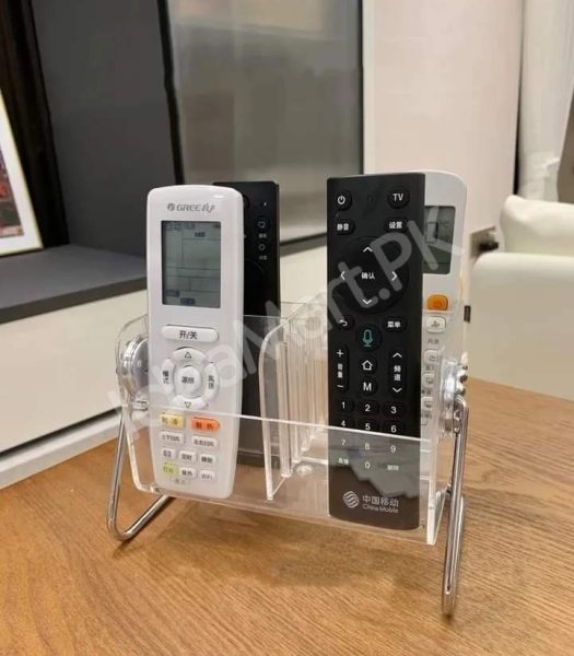 clear-acrylic-rotating-storage-organizer-with-metal-stand-for-remote-glasses-cosmetics-product-image