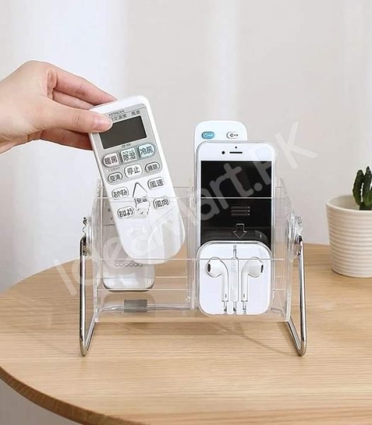 clear-acrylic-rotating-storage-organizer-with-metal-stand-for-remote-glasses-cosmetics-product-image