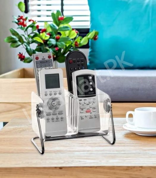 clear-acrylic-rotating-storage-organizer-with-metal-stand-for-remote-glasses-cosmetics-product-image