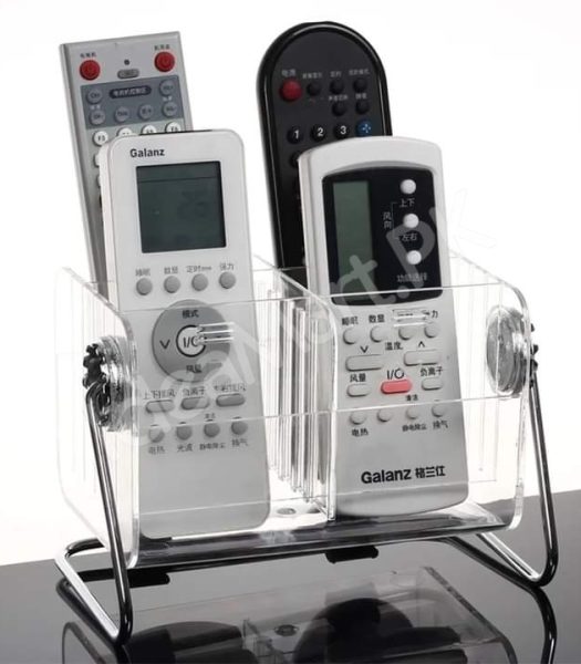 clear-acrylic-rotating-storage-organizer-with-metal-stand-for-remote-glasses-cosmetics-product-image