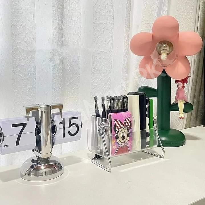 clear-acrylic-rotating-storage-organizer-with-metal-stand-for-remote-glasses-cosmetics-product-image