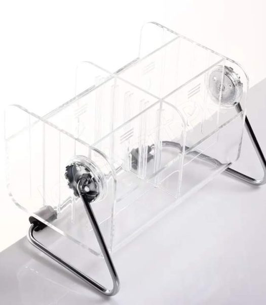 clear-acrylic-rotating-storage-organizer-with-metal-stand-for-remote-glasses-cosmetics-product-image