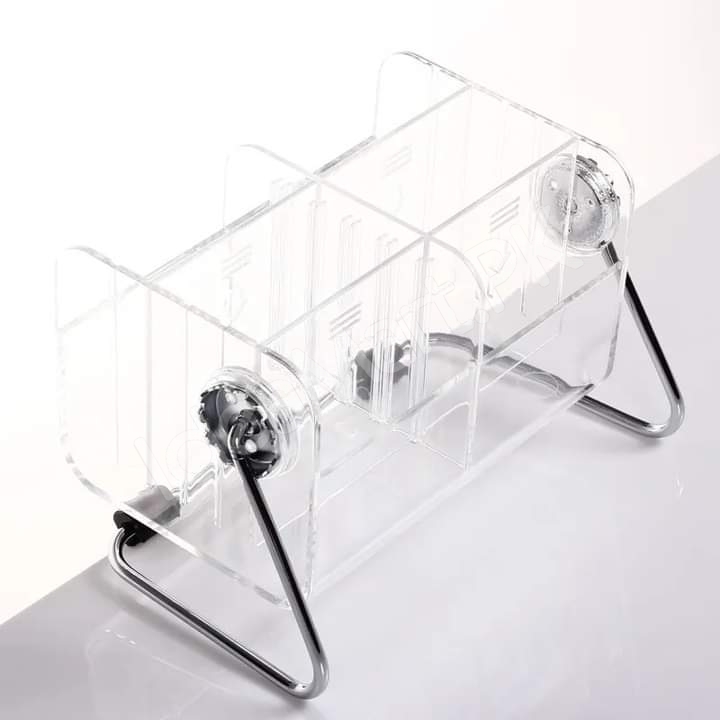 clear-acrylic-rotating-storage-organizer-with-metal-stand-for-remote-glasses-cosmetics-product-image