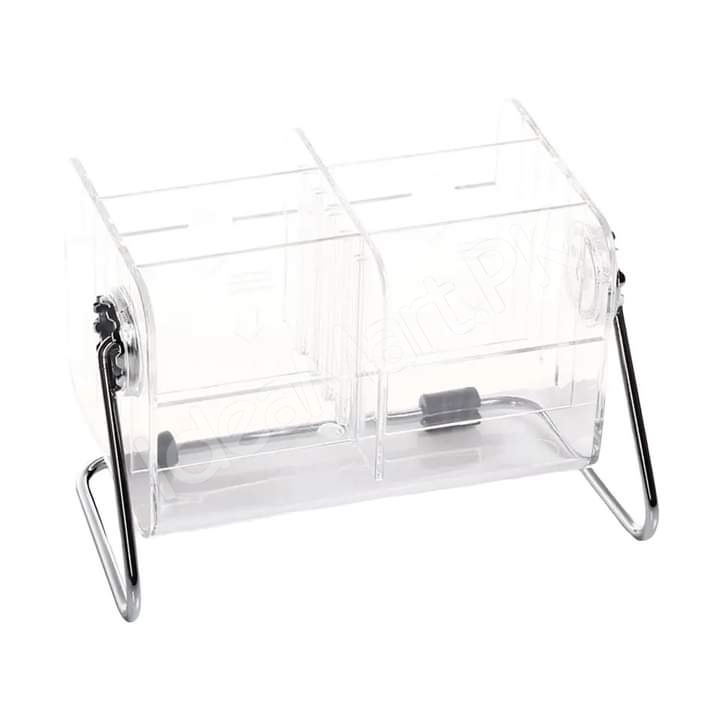 clear-acrylic-rotating-storage-organizer-with-metal-stand-for-remote-glasses-cosmetics-product-image