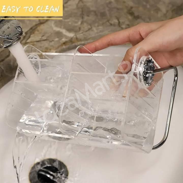 clear-acrylic-rotating-storage-organizer-with-metal-stand-for-remote-glasses-cosmetics-product-image