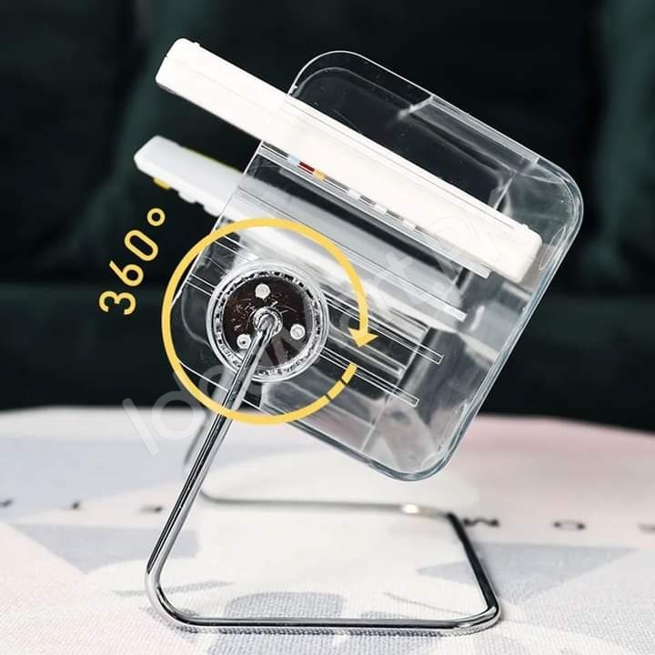 clear-acrylic-rotating-storage-organizer-with-metal-stand-for-remote-glasses-cosmetics-product-image