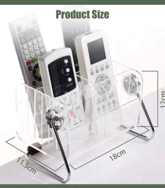 clear-acrylic-rotating-storage-organizer-with-metal-stand-for-remote-glasses-cosmetics-product-image