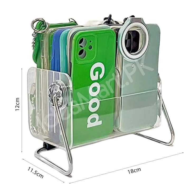 clear-acrylic-rotating-storage-organizer-with-metal-stand-for-remote-glasses-cosmetics-product-image