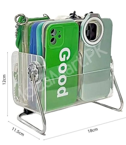 clear-acrylic-rotating-storage-organizer-with-metal-stand-for-remote-glasses-cosmetics-product-image