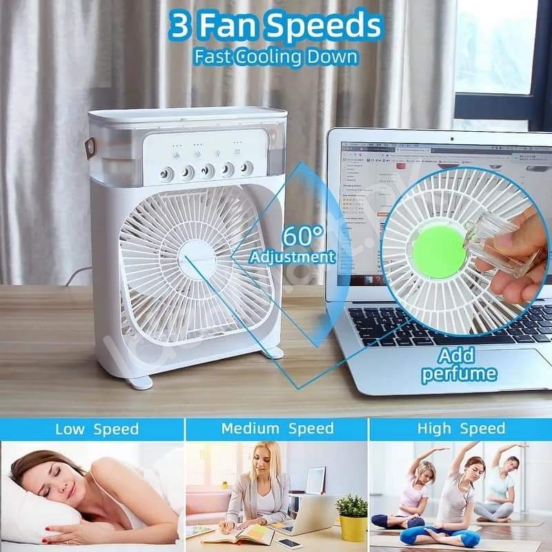 4-in-1-usb-air-cooler-fan-600ml-with-humidifier-night-light-5-mist-levels-product-image