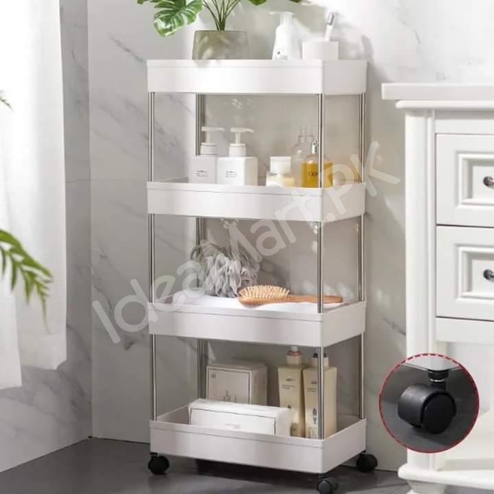 4-tier-slim-rolling-utility-cart-with-wheels-hanging-hooks-multi-purpose-plastic-storage-organizer-rack-product-image