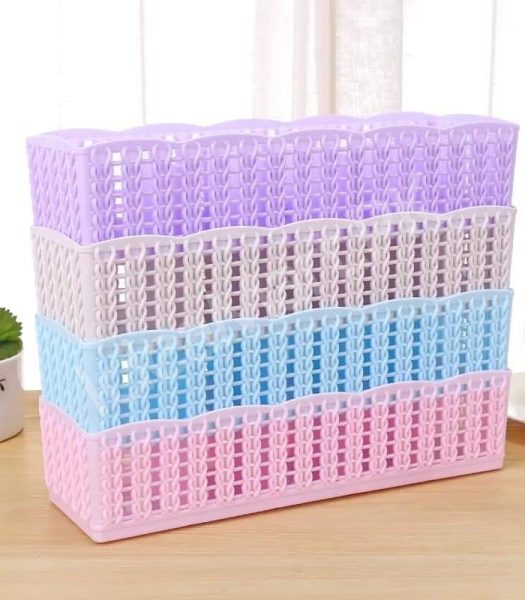 5-grid-plastic-stackable-drawer-organizer-basket-hollow-storage-bin-for-socks-clothes-product-image