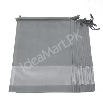 pack-of-2-non-woven-fabric-drawstring-travel-shoe-storage-bag-with-clear-window-product-image