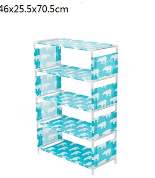 5-tier-portable-shoe-rack-with-pink-polka-dot-fabric-shelves-and-pipe-frame-product-image