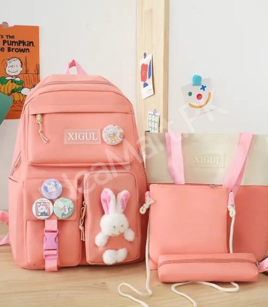 girls-4-in-1-nylon-bag-set-with-matching-tote-crossbody-pen-pouch-for-students-product-image