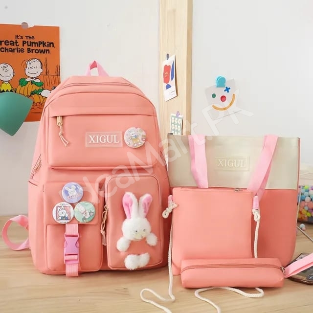 girls-4-in-1-nylon-bag-set-with-matching-tote-crossbody-pen-pouch-for-students-product-image