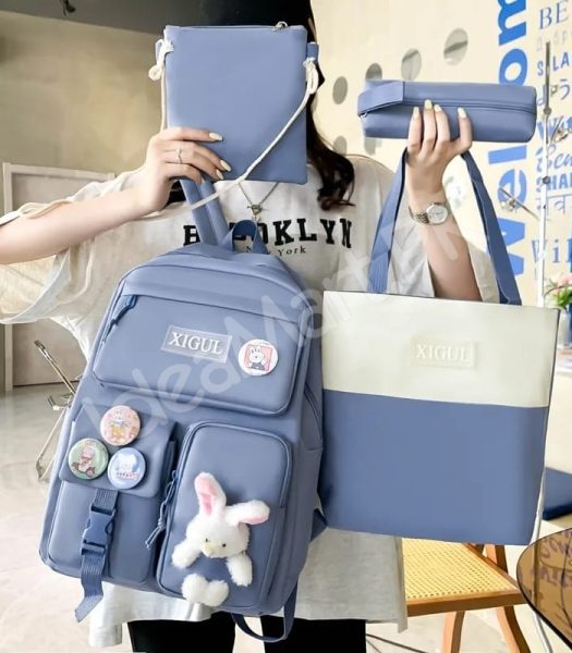 girls-4-in-1-nylon-bag-set-with-matching-tote-crossbody-pen-pouch-for-students-product-image