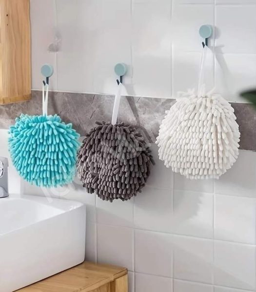 chenille-hand-towel-ball-hanging-microfiber-hand-dryer-for-kitchen-bathroom-product-image