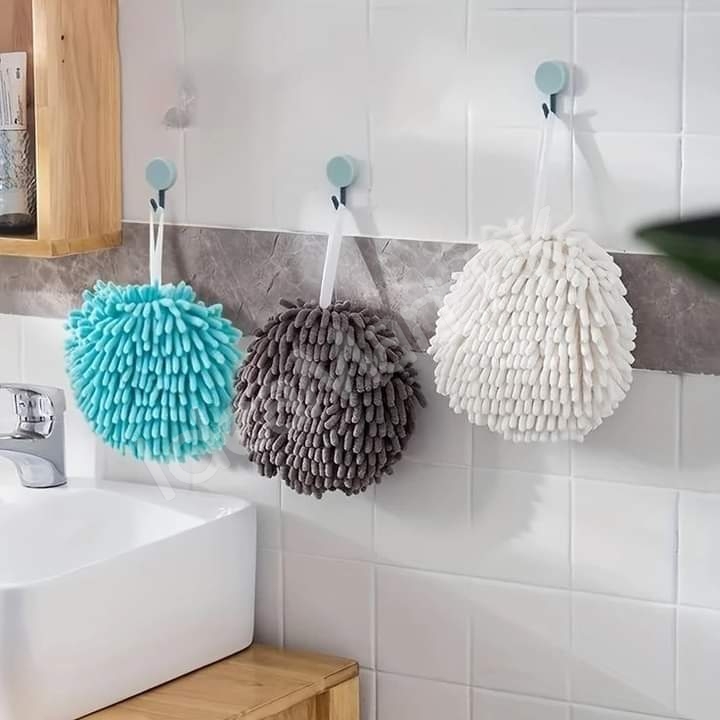 chenille-hand-towel-ball-hanging-microfiber-hand-dryer-for-kitchen-bathroom-product-image