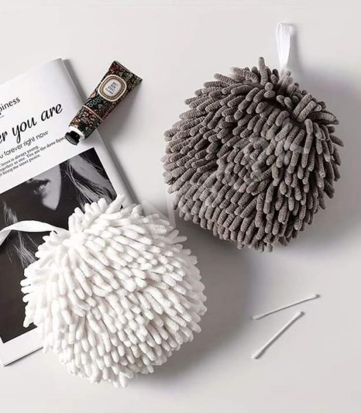 chenille-hand-towel-ball-hanging-microfiber-hand-dryer-for-kitchen-bathroom-product-image