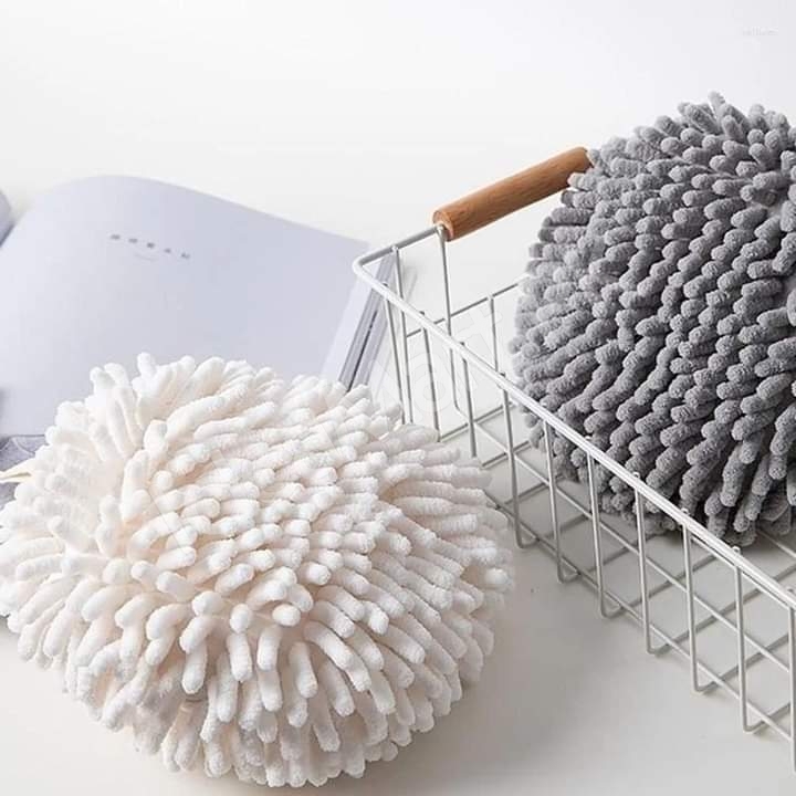 chenille-hand-towel-ball-hanging-microfiber-hand-dryer-for-kitchen-bathroom-product-image