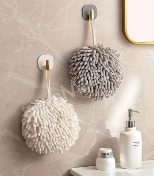 chenille-hand-towel-ball-hanging-microfiber-hand-dryer-for-kitchen-bathroom-product-image